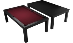 Stół bilardowy / stół jadalniany, Diner, 7 ft., matowo-czarny, obrus klubowy żółto-zielony