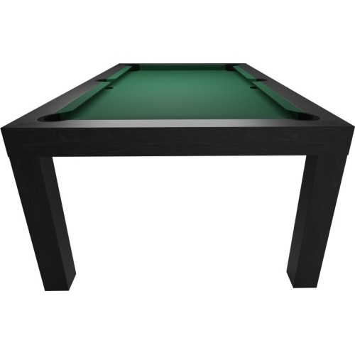 Stół bilardowy / stół jadalniany, Diner, 7 ft., matowo-czarny, obrus klubowy żółto-zielony