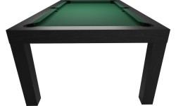 Stół bilardowy / stół jadalniany, Diner, 7 ft., matowo-czarny, obrus klubowy żółto-zielony