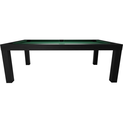 Stół bilardowy / stół jadalniany, Diner, 7 ft., matowo-czarny, obrus klubowy żółto-zielony