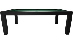 Stół bilardowy / stół jadalniany, Diner, 7 ft., matowo-czarny, obrus klubowy żółto-zielony