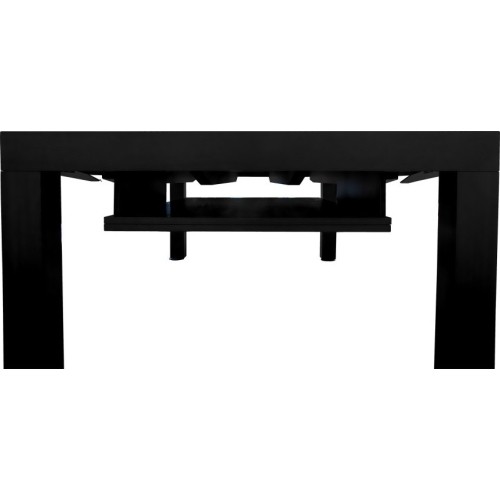 Stół bilardowy / stół jadalniany, Diner, 7 ft., matowo-czarny, obrus klubowy żółto-zielony