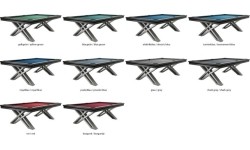 Stół bilardowy / stół do jadalni, Pierce, 8 stóp, ciemnoszary, obrus klubowy żółto-zielony