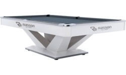 Stół bilardowy Rasson Victory II Plus, Pool, biały, 9 ft, Simonis 760 niebiesko-zielony