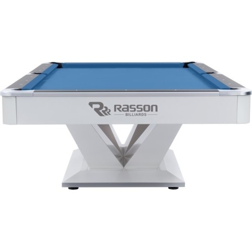 Stół bilardowy Rasson Victory II Plus, Pool, biały, 9 ft, Simonis 760 niebiesko-zielony