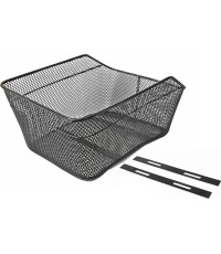 Metalowa torba na bagażnik rowerowy 39x20x20/17cm (czarna)