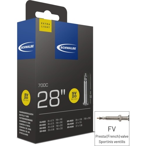 Dętka Schwalbe Extra Light 700x18/25 (18/25-622) FV 60mm