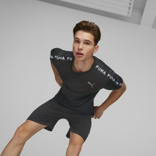 Puma Bėgimo Marškinėliai Vyrams Fit Taped Tee Black 523190 01