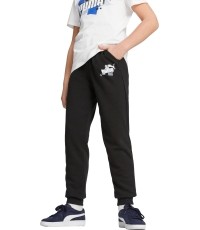 Puma Ess+ Street Art spodnie dresowe młodzieżowe czarne 673273 01