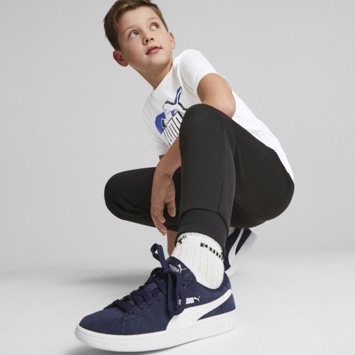 Puma Ess+ Street Art spodnie dresowe młodzieżowe czarne 673273 01