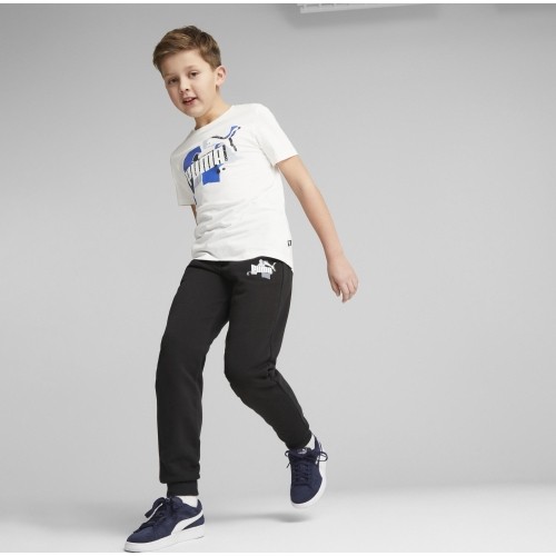 Puma Ess+ Street Art spodnie dresowe młodzieżowe czarne 673273 01