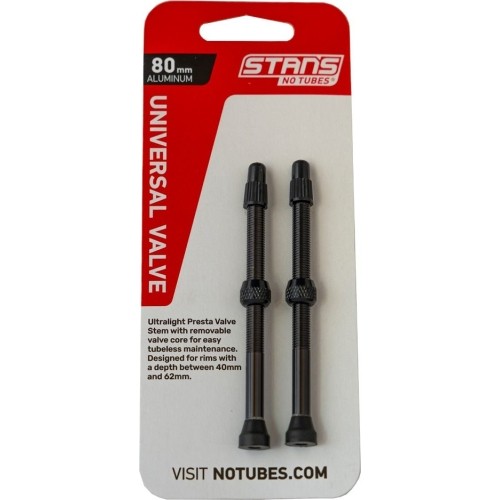 Zawory do opon bezdętkowych Stan's NoTubes 80 mm (czarne)