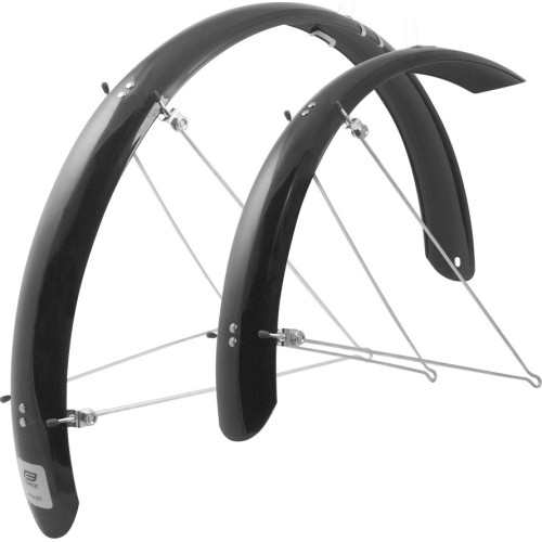 Błotniki FORCE Aluflex 24" ze wspornikami (czarne)
