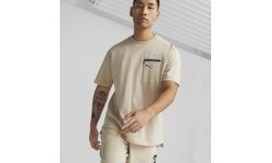 Bawełniany T-shirt męski Puma Open Road Tee Granola Creamy 673401 88