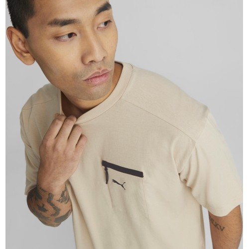 Bawełniany T-shirt męski Puma Open Road Tee Granola Creamy 673401 88