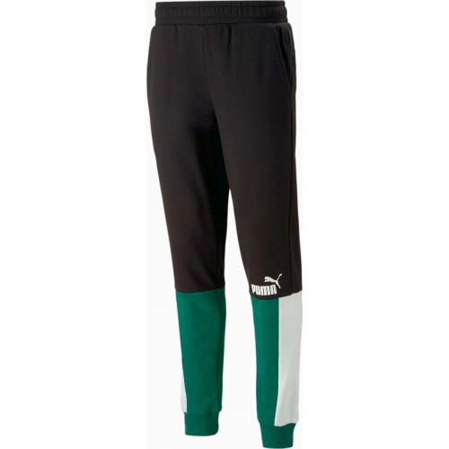 Spodnie dresowe męskie Puma Ess+ Block Black White Green 848007 37