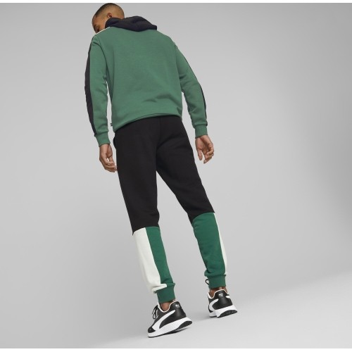 Spodnie dresowe męskie Puma Ess+ Block Black White Green 848007 37