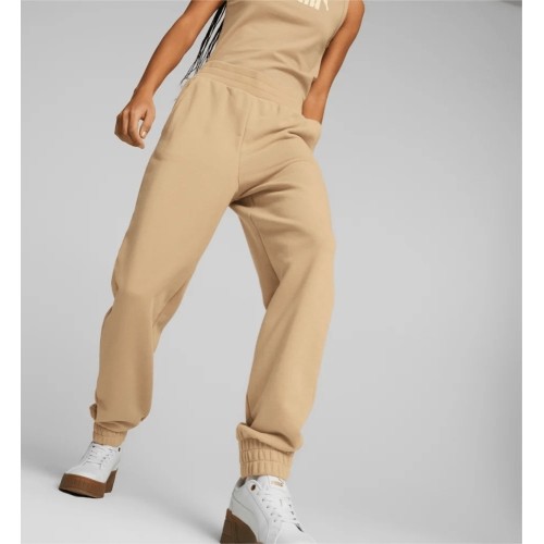 Damskie spodnie sportowe Puma Ess+ Embroidery Cream 847093 89