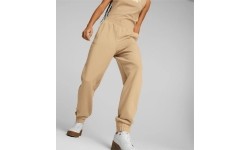 Damskie spodnie sportowe Puma Ess+ Embroidery Cream 847093 89
