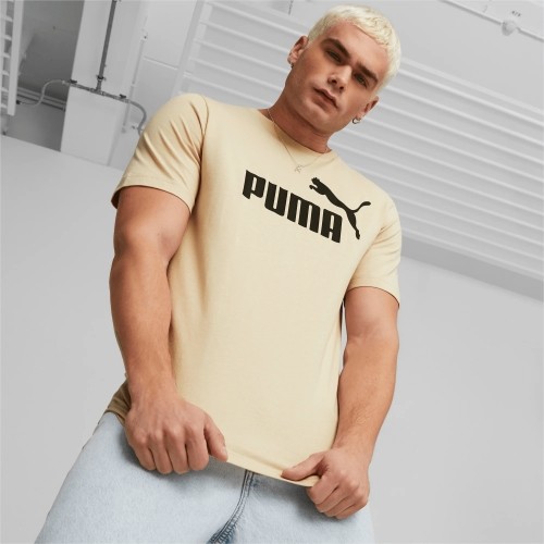Puma bawełniana koszulka męska Ess Logo Tee Cream 586667 85