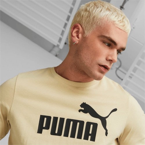 Puma bawełniana koszulka męska Ess Logo Tee Cream 586667 85