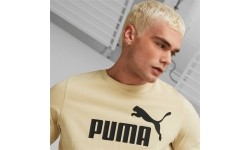 Puma bawełniana koszulka męska Ess Logo Tee Cream 586667 85