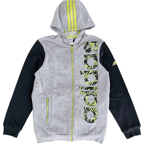 Bluza młodzieżowa Adidas YB RD KN FZHD Grey Black S22627
