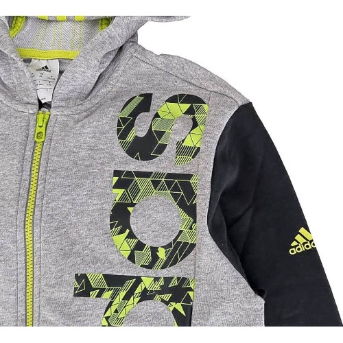 Bluza młodzieżowa Adidas YB RD KN FZHD Grey Black S22627