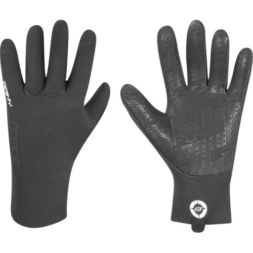 Rękawiczki rowerowe FORCE Rainy (czarne) XL (0°C do +5°C)