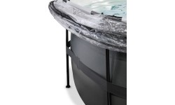 Basen EXIT Black Leather ø427x122 cm z pompą piaskową, zadaszeniem i pompą ciepła – czarny