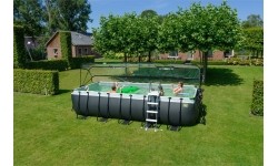 EXIT Black Leather basen 540x250x122cm z pompą filtrem piaskowym i kopułą - czarny