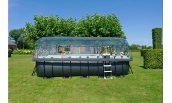 EXIT Black Leather basen 540x250x122cm z pompą filtrem piaskowym i kopułą - czarny