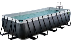 Basen EXIT Black Leather 540x250x122 cm z pompą filtrującą – czarny