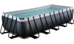 Basen EXIT Black Leather 540x250x122 cm z pompą filtrującą – czarny