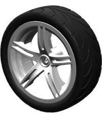 Koło srebrne 4.30/150-12 slick lewe