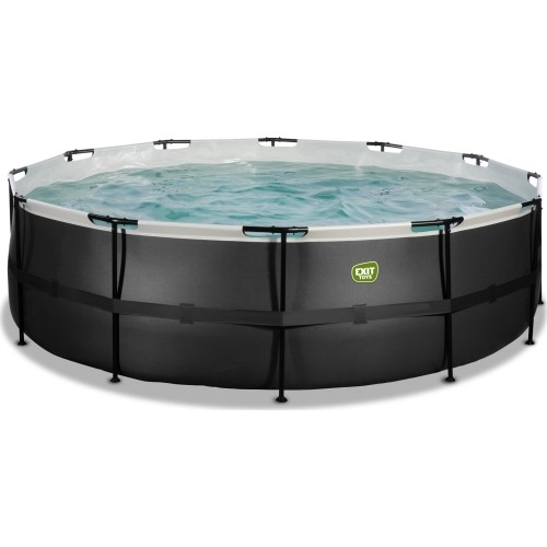 EXIT Black Leather basen ø488x122cm z pompą filtrującą - czarny