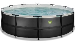 EXIT Black Leather basen ø488x122cm z pompą filtrującą - czarny