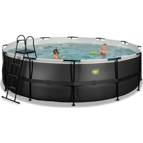 EXIT Black Leather basen ø488x122cm z pompą filtrującą - czarny