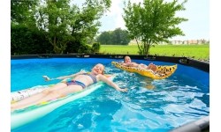 EXIT Black Leather basen ø488x122cm z pompą filtrującą - czarny