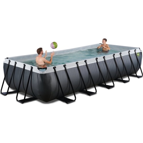 EXIT Black Leather basen 540x250x100cm z pompą filtrującą - czarny