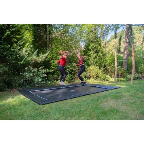 EXIT Dynamiczna trampolina sportowa naziemna 275x458cm - czarna
