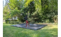 EXIT Dynamiczna trampolina sportowa naziemna 275x458cm - czarna