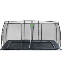 EXIT Dynamiczna trampolina naziemna 275x458cm z siatką zabezpieczającą - czarna
