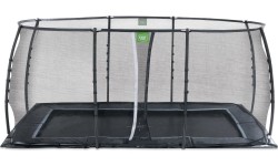 EXIT Dynamiczna trampolina naziemna 275x458cm z siatką zabezpieczającą - czarna