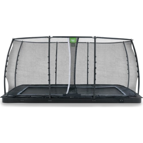 EXIT Dynamiczna trampolina naziemna 275x458cm z siatką zabezpieczającą - czarna