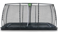 EXIT Dynamiczna trampolina naziemna 275x458cm z siatką zabezpieczającą - czarna