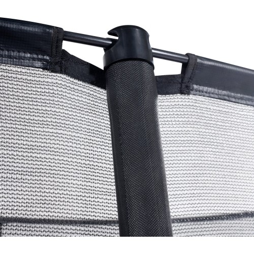 EXIT Dynamiczna trampolina naziemna 275x458cm z siatką zabezpieczającą - czarna