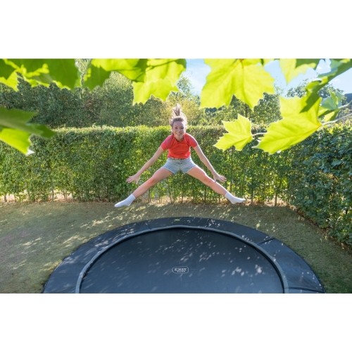 EXIT Dynamiczna trampolina sportowa naziemna ø427cm - czarna