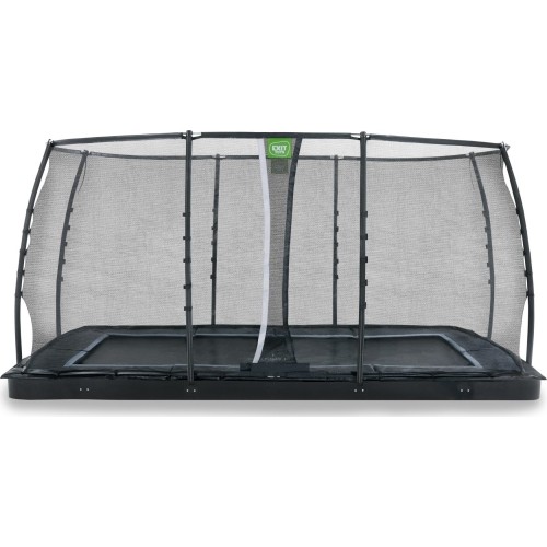 EXIT Dynamiczna trampolina naziemna 244x427cm z siatką zabezpieczającą - czarna