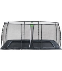 EXIT Dynamiczna trampolina naziemna 305x519cm z siatką zabezpieczającą - czarna